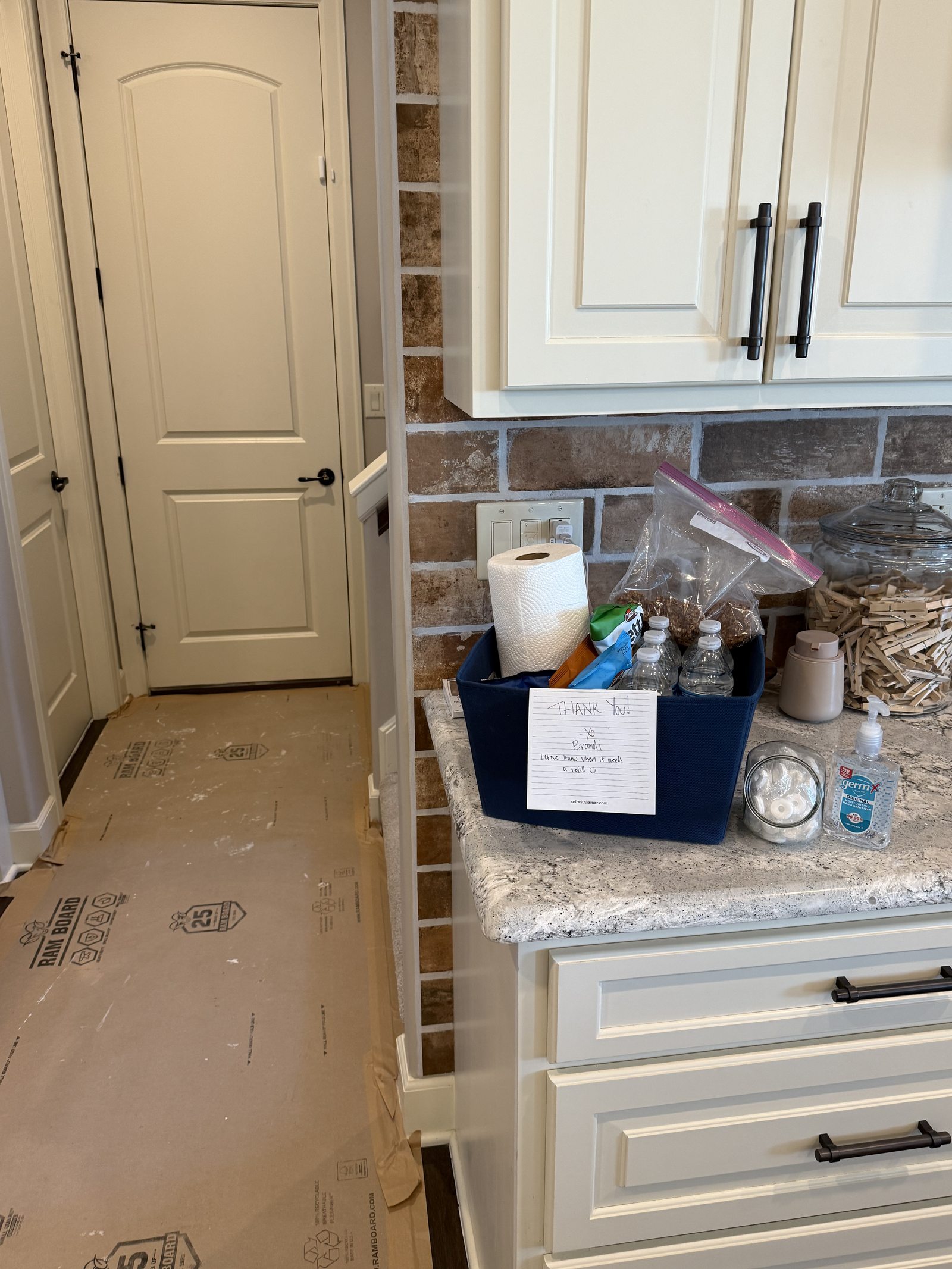 Finished kitchen cabinetry and hardware