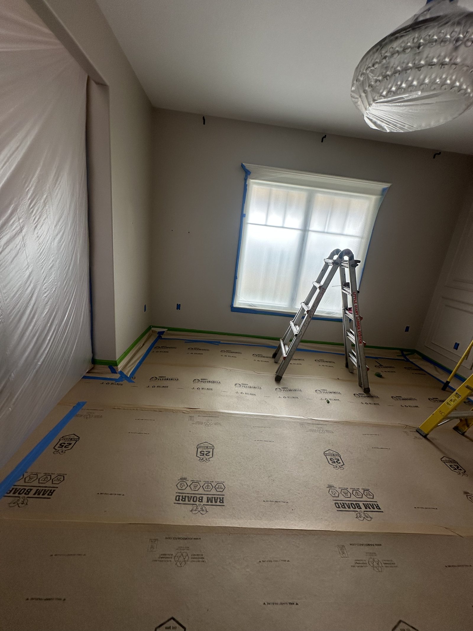 Interior during trim and paint
